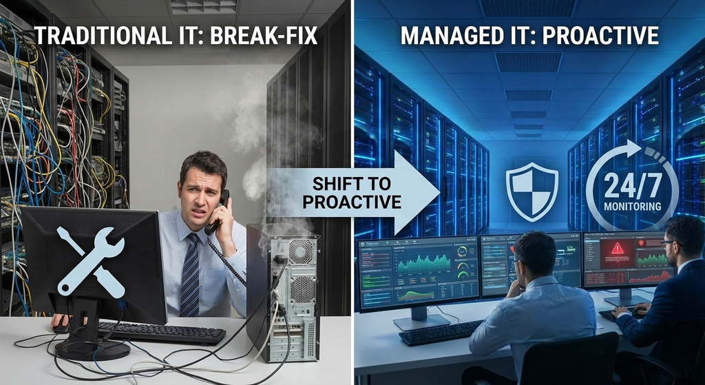 Break/Fix IT vs Managed IT: What’s the Difference — and Which Actually Costs More?