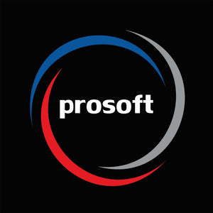 Logo of Prosoft on a black background.
